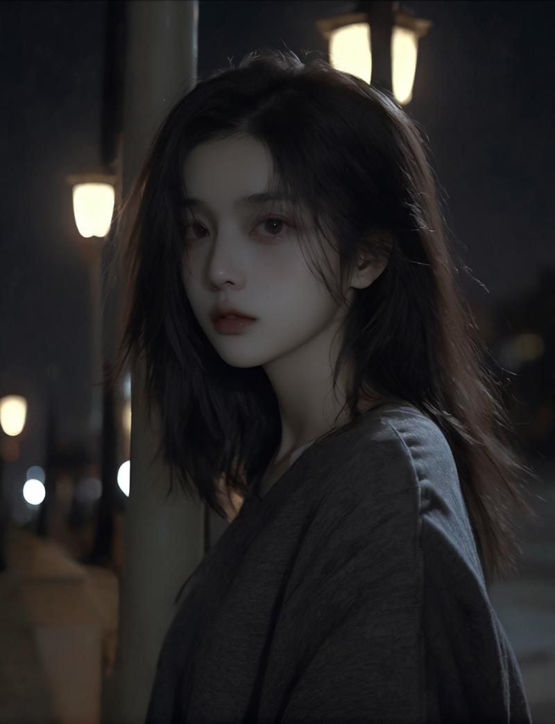 03480-3044867873-solo,realistic,lips,black hair,collarbone,closed mouth,Beside the outdoor street,the dim light of the street lamps at night shin.png